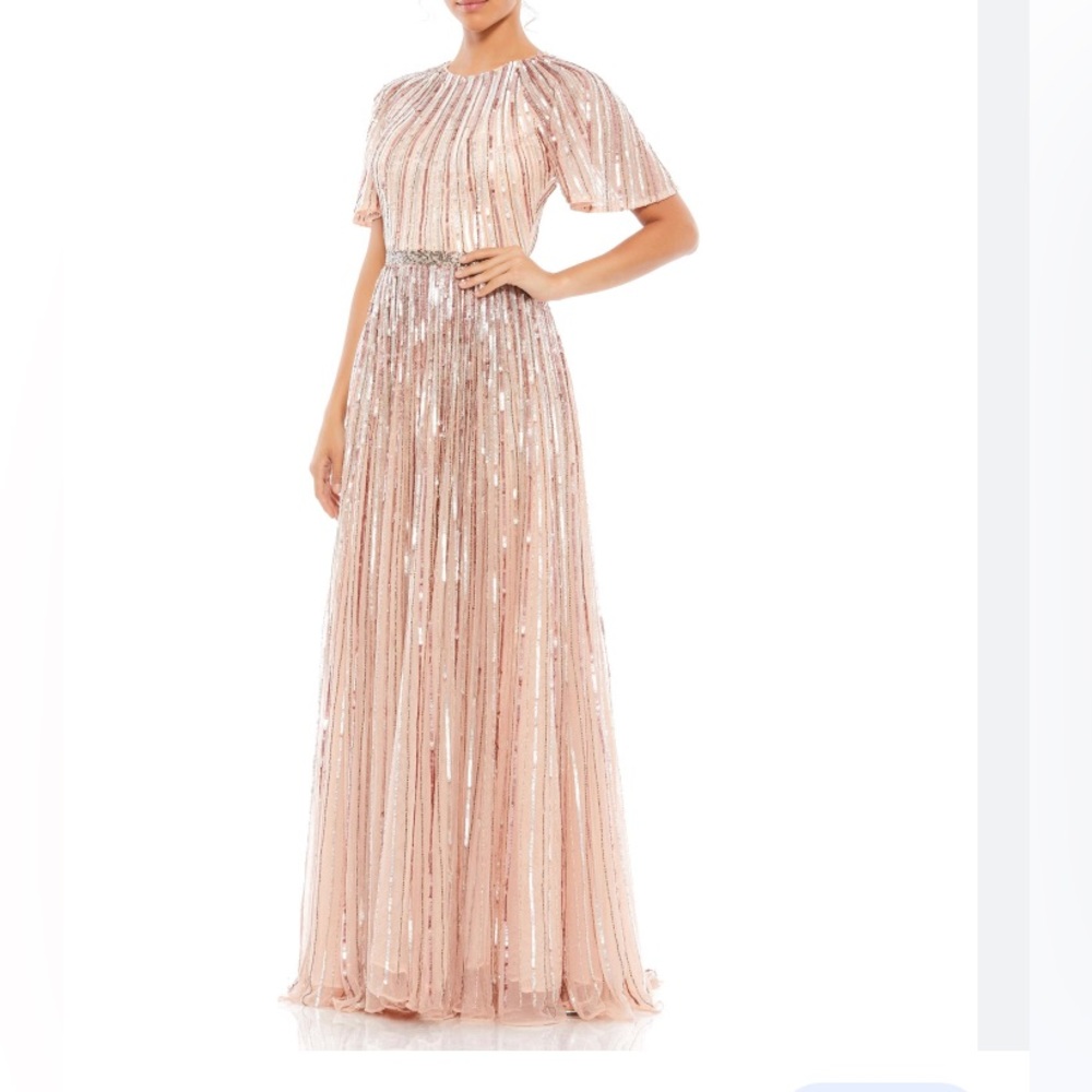 Mac Duggal Pink Sequin Gown